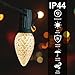 Upgraded 50-Pack C9 LED Christmas Light Replacement Bulbs, Shatterproof LED Bulbs for E17 Base Sockets for Christmas String Lights, Outdoor Waterproof & Dimmable Christmas Village Bulbs - Warm White