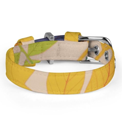 Collier réglable pour chiens et chats petit format motif feuilles