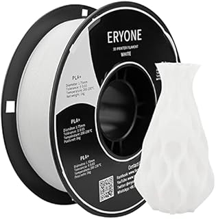 ERYONE Filament PLA+ 1.75 mm - PLA Plus 3D Printer Filament,PLA+ 3D Printing Filament,Dimensional Accuracy +/- 0.03 mm,1 kg (2.2 lbs) / Spool for 3D Pens,White