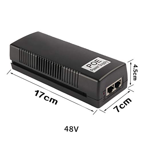 Inyector POE 48V con alimentación de 2 puertos sobre Ethernet, Switch Splitter Adapter, color negro miniatura 2