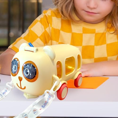 Deevoka Garrafa de água infantil fofa com alça, garrafa de água infantil, copo de água infantil para