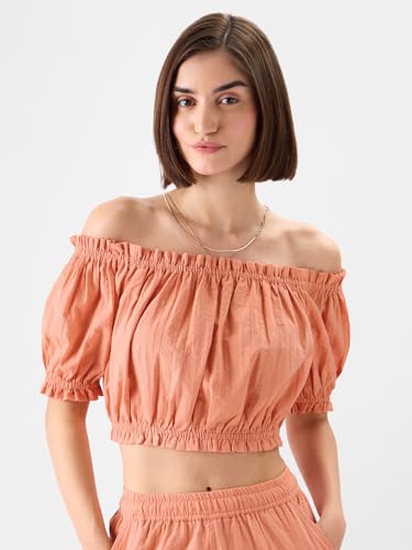 Image of The Souled Store Women's Cotton Solid Regular Fit T-Shirt