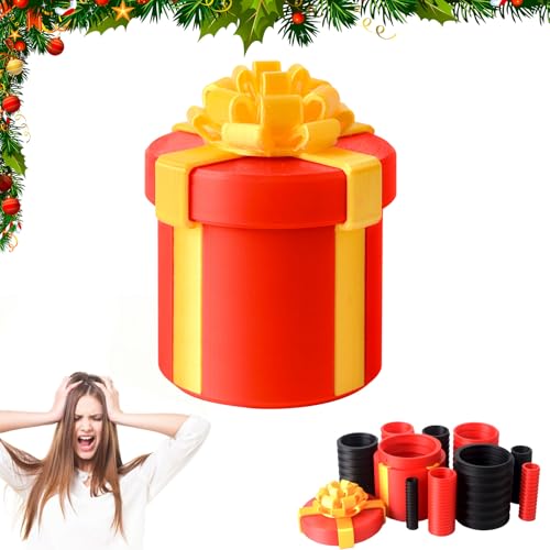 LUNULE Nervige Geschenkbox mit Schrauben Wiederverwendbare Prank Gift Box 3D-gedruckte verschachtelte Geschenkbox rätsel Ideal für Weihnachten Geburtstag und Valentinstag (rot)