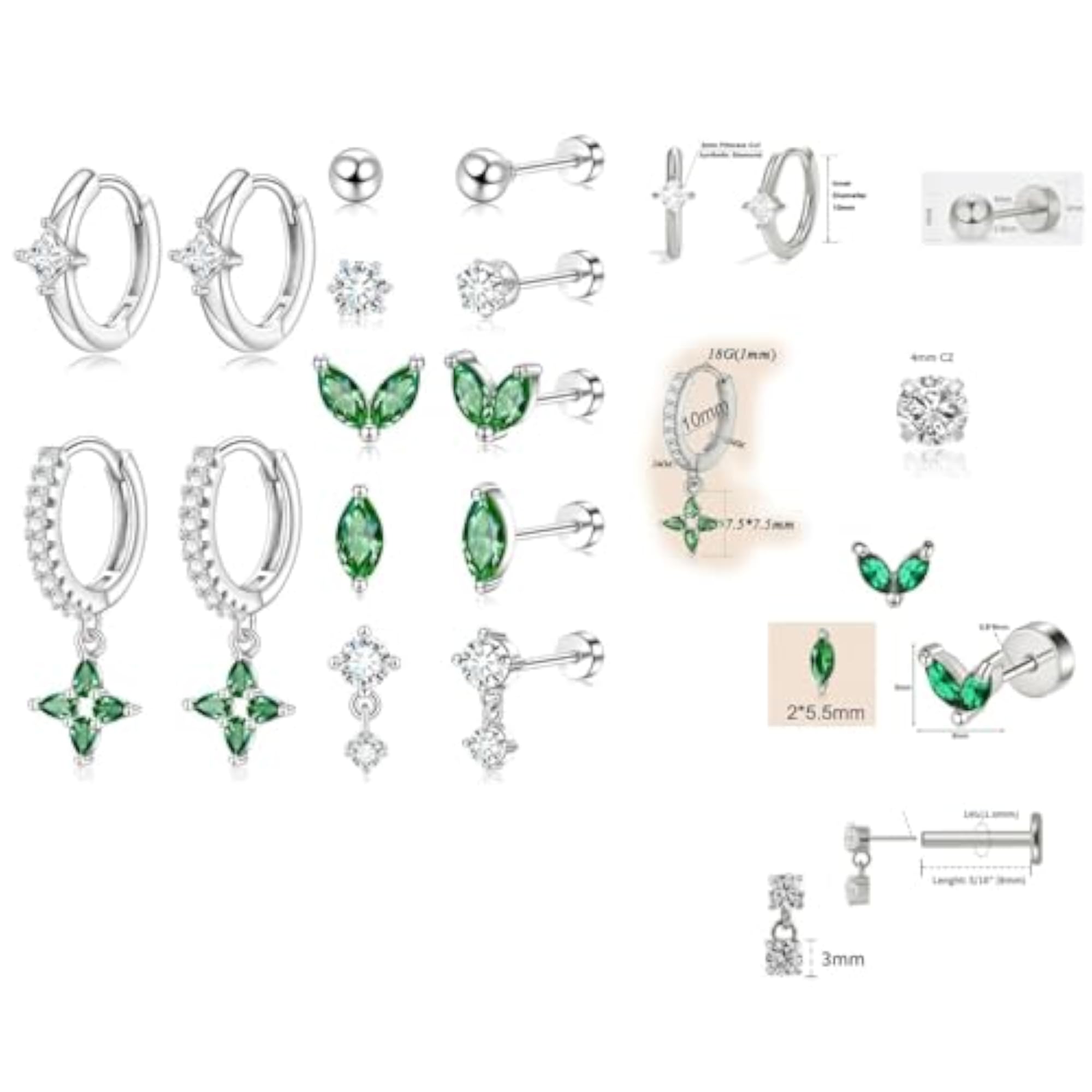 7 Pair Earrings Combo Set for Women, Lightweight & Hypoallergenic