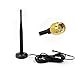 Alrolink High Gain Wifi Booster HD Wireless Camera Antenna with Magnetic Stand Base 9.85Ft Extension Cable, 2.4GHz , RP-SMA Male Connector,Black