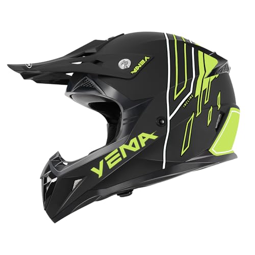 Image of YEMA Adults Dirt Bike Helmets, Ventilated Motocross ATV Dirtbike Offroad BMX MX Helmets, DOT Approved Motorcycle Helmets, YM-915, Black