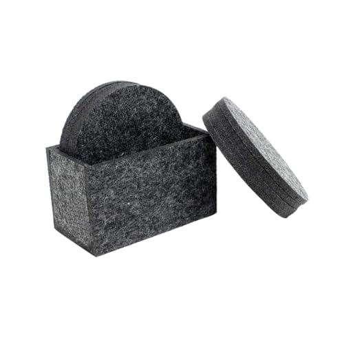 KICHOUSE Posavasos de Fieltro Redondos Gris Oscuro Aislante Térmico Antideslizante para Bebidas Casa Cafetería y