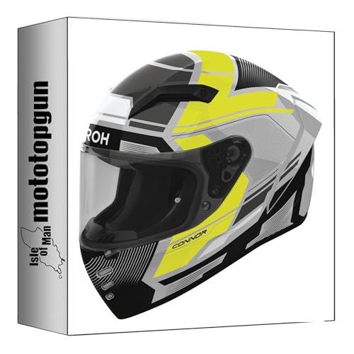 Airoh Casque intégral pour Moto Connor cne31 Ego Jaune Gloss Taille L ai48a13coveyc