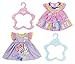 BABY born Vestido 43 cm-Para Niños a Partir de 3 Años-Fácil de Usar para Manos Pequeñas-Incluye 2 Modelos y una Percha, multicolor (828243)