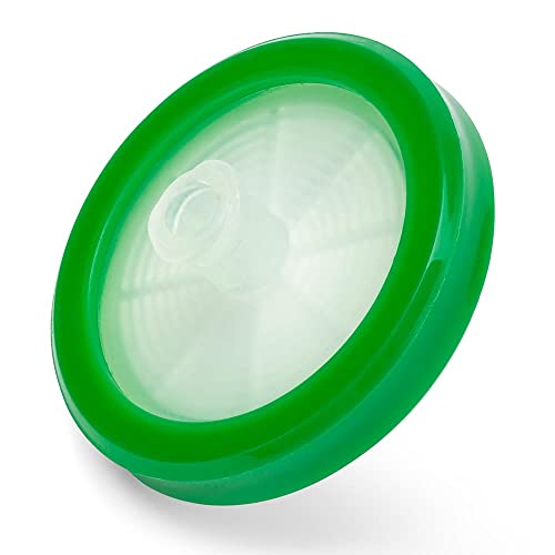 Image of Globe Scientific SF-PES-2230-S Syringe Filter, PES Membrane, 0.22m Porosity, PP Housing, Sterile, Green, 30mm Diameter, Pack of 50