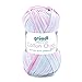 Produktbild Gründl Cotton Quick Print Strickgarn / Häkelgarn (farbenfrohes Garn aus 100% Baumwolle, OEKO-TEX zertifiziert, 50 g / 125 m, Nadelstärke: 3 - 4, 1 x 50 g), Rose-Mint-Weiß-Mix Color