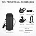 RAYMYLO Insulated Water Bottle 32 oz, Triple Wall Vacuum Stainless Steel (Cold for 48 Hrs, Hot for 24Hrs), Leak Proof & Non-BPA, 32oz Hydro Water Flask with Paracord Handle & Straw Spout Lids
