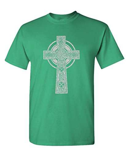 Celtic Cross - T-Shirt, Irish Green, XL