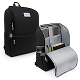 ATUTO Professional Black Laptop Backpack for Men 17 inch Compartment - Back Airflow & Fully Padded - Work & Travel Backpack for Men with Luggage Strap and Trolley Sleeve.