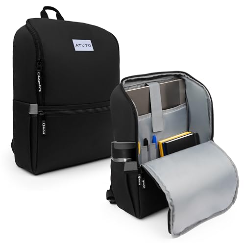 ATUTO Black Laptop Backpack 17 inch Compartment - Back