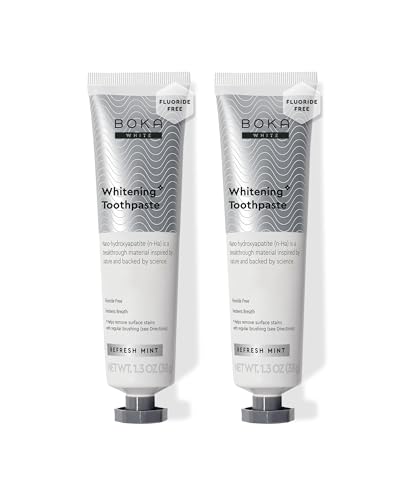 Image of Boka Fluoride Free Toothpaste, Nano Hydroxyapatite Toothpaste, Appropriate for Sensitive Teeth, for Adult, Kids Oral Care - Whitening* Refresh Mint, 1.3 Fl Oz 2Pk