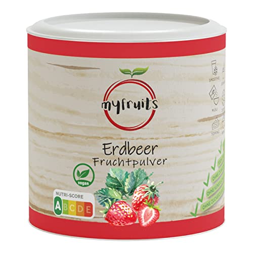 myfruits Erdbeerpulver, gefriergetrocknet, 150g, zu 100% aus Erdbeeren, Fruchtpulver für Smoothie, Shakes & Joghurt Cover