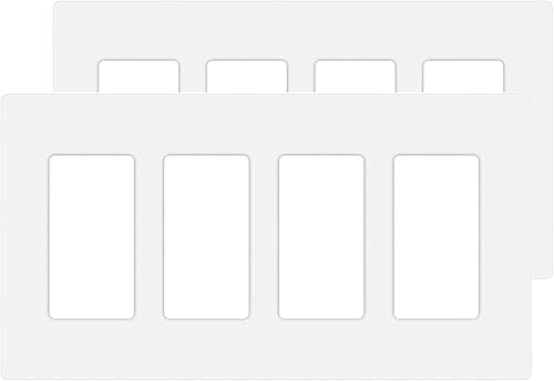 Placa de pared Decora sin tornillos de 4 segmentos, placa frontal eléctrica para interruptor de luz, interruptor inteligente, receptáculo,