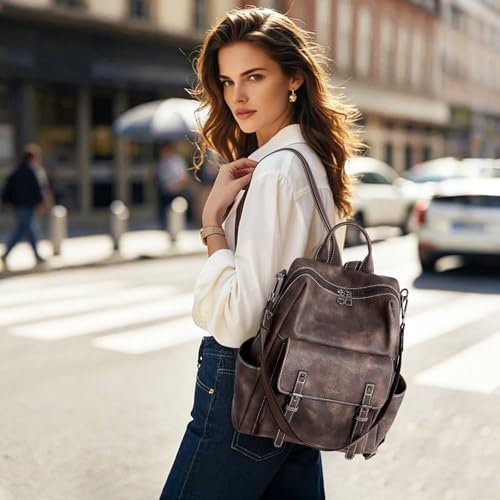 Image of AGLOD Backpack Purse for Women PU Leather Back Packs Designer Ladies Shoulder Bag Fashion Faux Work Travel Handbags