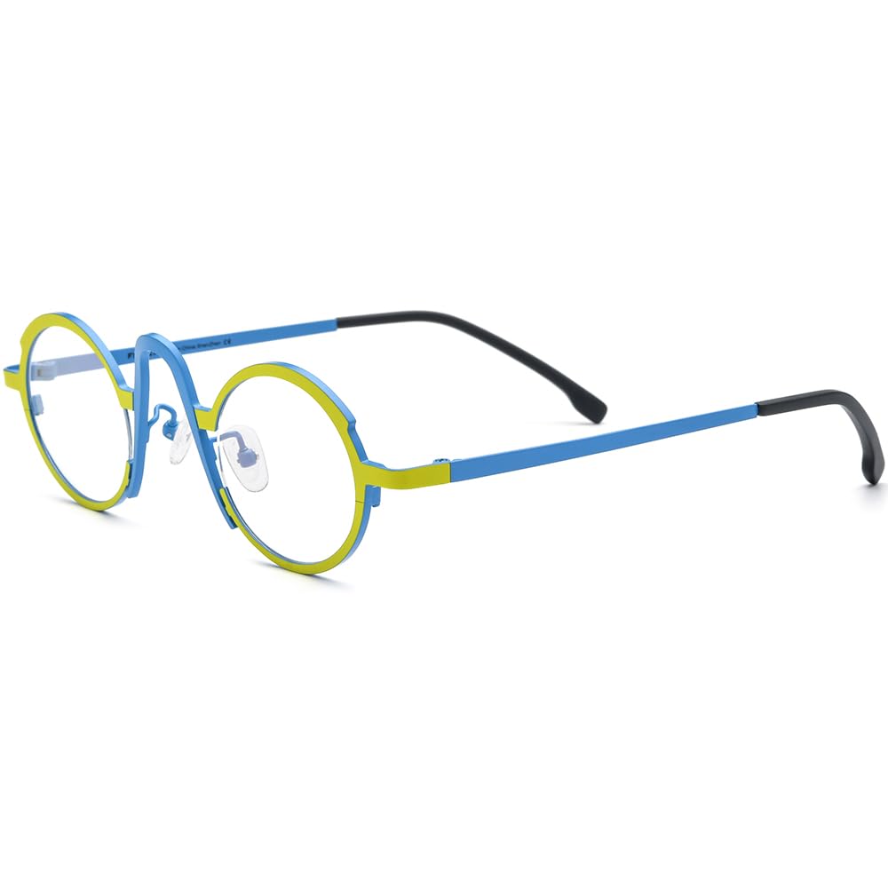 FONEX Colorful Pure Titanium Glasses Frame Women Retro Round Eyeglasses
