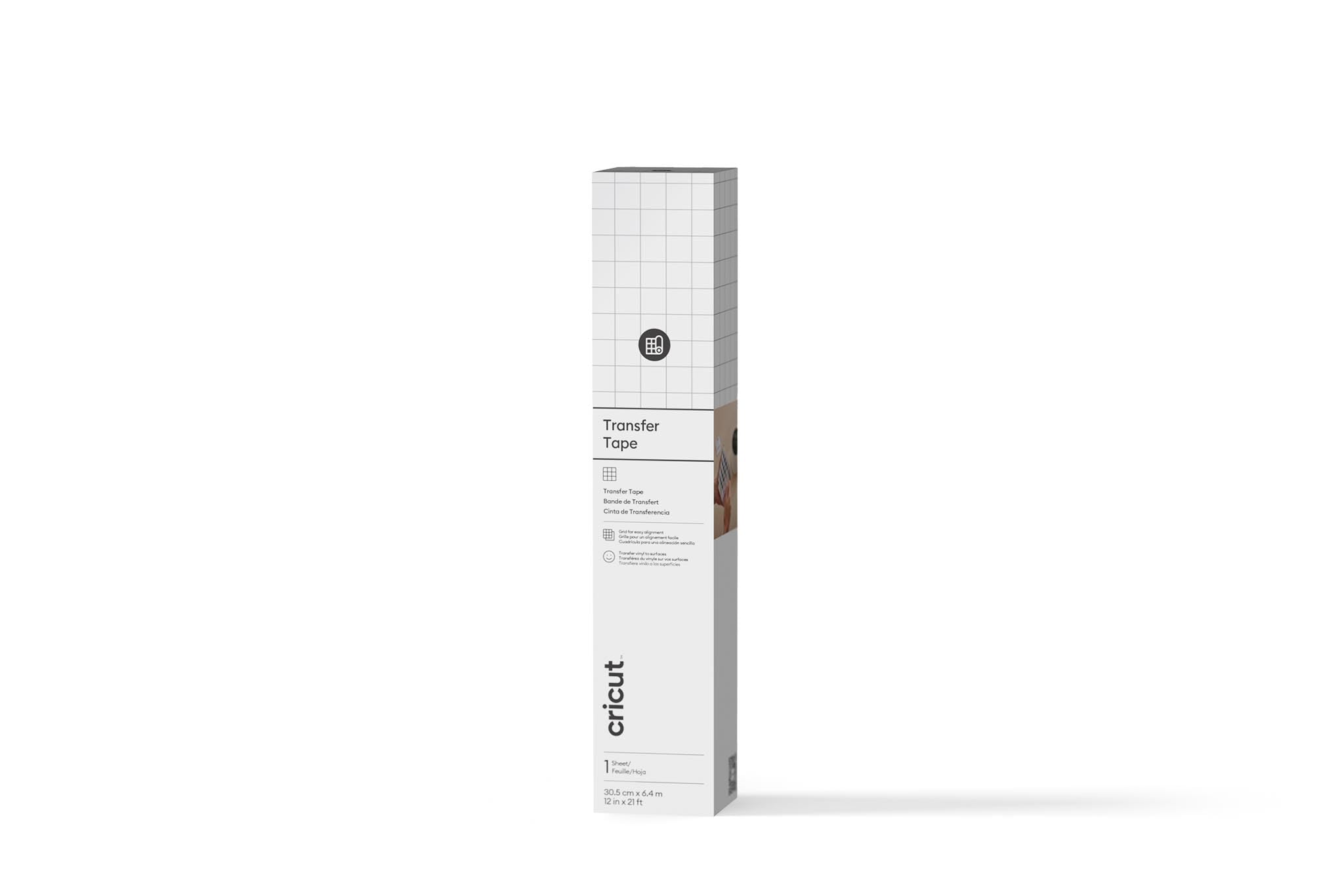 Cricut Standard Transfer Tape for Vinyl | 6.4 m (21 ft) | Medium Tack Clear Transfer Paper | Ideal for Permanent Vinyl, Stickers, Glass, Walls & DIY Crafts | Clean, Residue-Free Finish