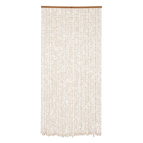 RjcdOPL Rideau de Porte Perlé en Bois de Bambou, Rideau Décoratif Naturel pour Portes d'Entrée, Salon, Chambres à Coucher, 90 x 200 cm, 52 Lignes (Bois)