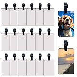 20 Pcs Sublimation Luggage Tag Blanks Rectangle Bulk with Belt MDF Sublimation Bag Tags Blanks Heat Transfer Double Sides Sublimation Keychain Blanks Product Bagge Blank for Travel Bag 2.4x3.8 inch