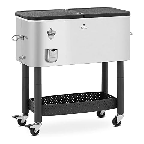 Royal Catering RC_IC_03 Kühlbox mit Fahrgestell 61 L Kühlkiste Kühlbox mit Rädern Cover