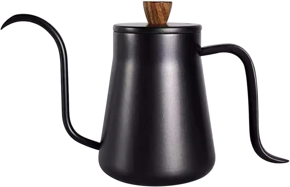 LEIYTFE Drip Coffee Pot,Gooseneck Pour Over Coffee Kettle,StoveTop Kettle for Home Coffee and Tea,Long Narrow Spout Coffee Pot,Camping and Traveling (Color : Without, Size : 400ml)