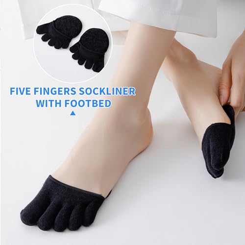 Image of SooGree 2Pairs Toe Topper Half Socks - Ball of Foot Cushions, Forefoot Pads for Women No Show Socks