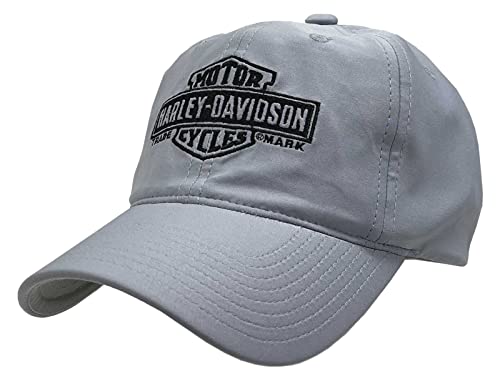 Harley-Davidson メンズ パフォーマンス B&S ロゴ ストレッチフィット ベースボールキャップ グレー, グレー, Small-Medium
