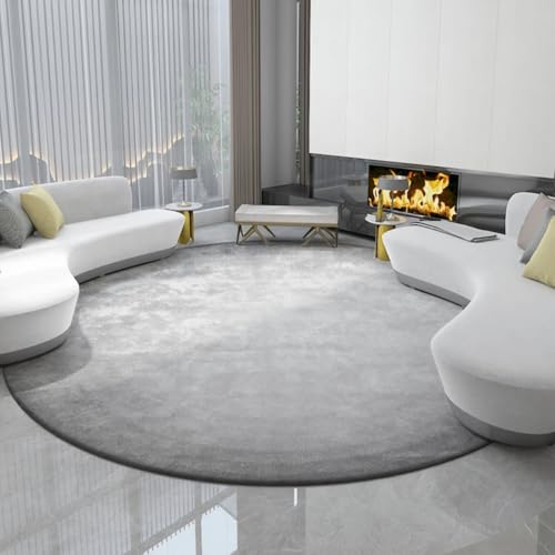 Tapis de chambre rond en peluche 80x80 cm lavable et minimaliste style B - 2