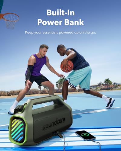 Image of Soundcore Boom 2 Plus Portable Speaker By Anker, 140W, 2+2 Channel Audio | IPX7 Waterproof, BassUp 2.0, 20H playtime, fast charge, RGB lights, power bank, Bluetooth 5.3, camping & beach use