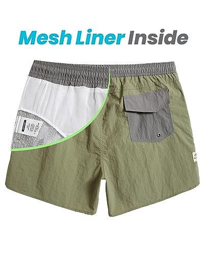 Image of maamgic Mens Swim Trunks 5 inch with Mesh Lining Quick Dry Bathing Suits for Men Swim Shorts Swimwear