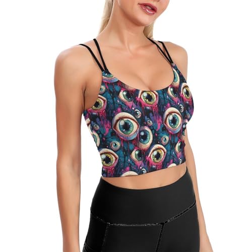 Soutien-gorge de sport longline rose imprimé abstrait brassière intégrée