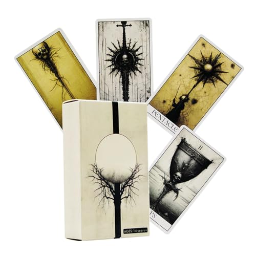 Cartas de tarot oscuro, baraja de 78 piezas, acabado resistente