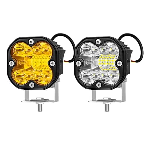 Feux antibrouillard LED 66W à forte pénétration jaune ambre pour moto et camion 4x4