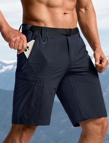 CQR Men's Quick Dry Stretch Hiking Cargo Shorts, Lightweight Water Resistant Tactical Casual, Golf & Outdoor with Pockets - Image 3