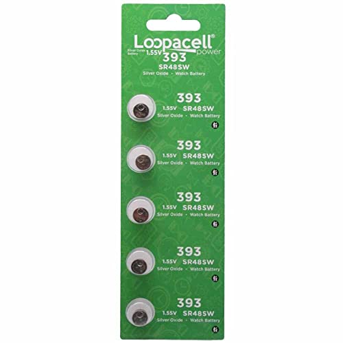 LOOPACELL 20 393 SR754W 1.55V Pilas de Óxido de Plata para Reloj