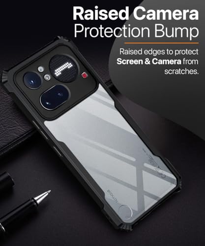 Image of WOW IMAGINE Shock Proof Clear Back Case Mobile Cover for Nothing Phone 4A Pro (Hard | Hybrid PC + TPU | Full Armour Device & Camera Protection | Black)