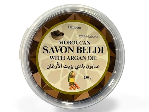 Moroccan Black Soap with Argan Oil Savon Beldi Traditional Exfoliant Soap Enriched with Argan Oil