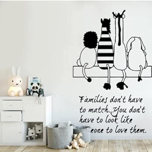 Los miembros de la familia no necesitan coincidir entre sí pegatina de frase vinilo adhesivo de pared decoración del hogar 42X66 cm