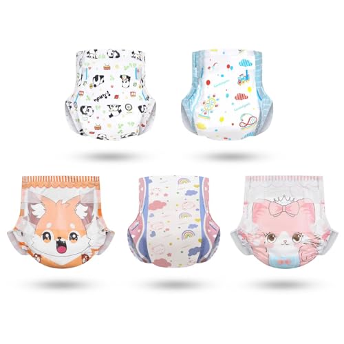 Landofgenie Adult Printed Diapers 10 Pieces 5 Stylish (Large 36"-46")