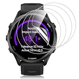Pnakqil 4 Pezzi Pellicola Protettiva per Garmin Forerunner 970 | Film TPU Ultra Flessibile [Antibolle] – Trasparenza HD Anti-Graffio Pellicola, Copertura Totale Films per Garmin Forerunner 970