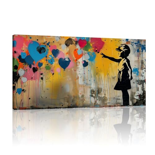Toile de Banksy graffiti pour sublimer le design d'un salon contemporain