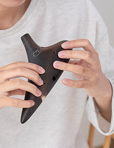 Joy Of Wood Thrush 12 Hole Alto C Ceramic Ocarina Sweet Potato Shape In Exquisite Craft (Free Smokey Coffee) #TOP4