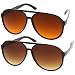 Retro 80s Vintage Blue Blocking XL Large Plastic Aviator Sunglasses, 2-Pack