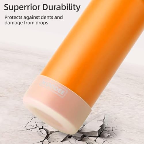 Image of koodee Water Bottle with Straw-16 oz Stainless Steel Double Wall Vacuum Insulated Water Flask Metal Sports Water Bottle for School (Mango Yellow)