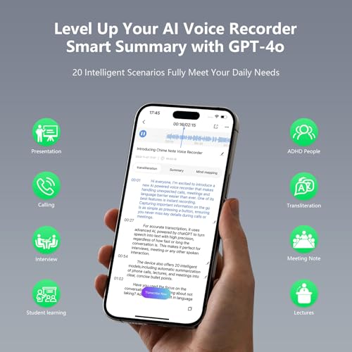 image for ClicoByte AI Voice Recorder, Audio Recorder, No Fee for Transcribe & S