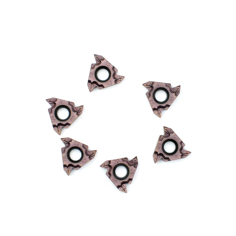 16IR/ER AG60 (Bronze) Carbide Inserts Laydown Threading 60 Degree Internal for Steel or Stainless Steel, 10pcs